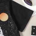 Trendy Kid Boy Short-sleeve Astronaut Galaxy Print T-shirt Black image 5