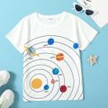 Criança Menino Estampado de espaço Manga comprida T-shirts Branco image 1
