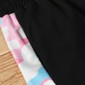 Kid Girl Camouflage Print Elasticized Casual Pants Sporty Sweatpants Black