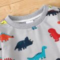 1 unidade Criança Homem Infantil Dinossauro Sweatshirt Cinzento