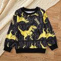 2-piece Kid Boy Letter Dinosaur Print Pullover Sweatshirt and Pants Set Yellow image 5