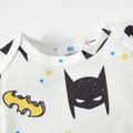 Justice League 2pcs Baby Boy/Girl Graphic Print Long-sleeve Jumpsuit with Hat Set White