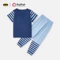 Batman 2-piece Toddler Boy Letter Print Striped Short-sleeve Tee and Elasticized Pants Set Blue
