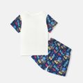 Batman 2-piece Toddler Boy Letter Vehicle Print Short-sleeve Tee and Shorts Set White