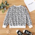 Kid Boy Letter Allover Print Casual Pullover Sweatshirt White image 2