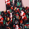 Christmas 3pcs Baby Letter and Tree Print Red Ruffle Long-sleeve Romper and Suspender Skirt Set Red image 4