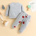 2pcs Baby Boy/Girl Ladybugs Print Light Grey Long-sleeve Pullover and Trousers Set Light Grey