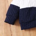 2pcs Baby Color Block Long-sleeve Sweatshirt and Trousers Set Red image 5
