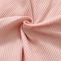 2-piece Toddler Girl Ruffled Long-sleeve Ribbed Pink Top and Belted Koala Print Paperbag Pants Set Pink