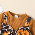 3 unidades Bebé Menina Margarida Bonito Manga comprida Conjunto para bebé amarelo marrom image 5