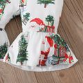 Christmas 3pcs Baby Girl Xmas Tree & Letter Print Rib Knit Long-sleeve Romper and Flared Pants with Headband Set Red image 5