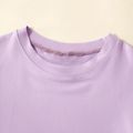 Kid Boy/ Kid Girl Casual Solid Color Round-collar Short-sleeve Tee Purple