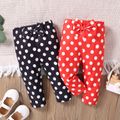 Baby Girl Bow Front Polka Dots Pants Leggings Red