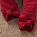 Baby Girl Solid Rib Knit High Waist Leggings Red
