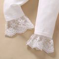 Baby Girl 95% Cotton Lace Bottom Solid Pants Leggings White