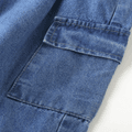 Toddler Boy Casual Pocket Design Elasticized Denim Jeans Deep Blue