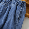 Toddler Boy Casual Pocket Design Elasticized Denim Jeans Deep Blue