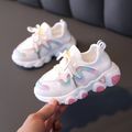 Toddler / Kid Colorful Mesh Lace-up Casual Sneaker White image 3