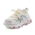 Toddler / Kid Colorful Mesh Lace-up Casual Sneaker White image 1
