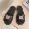 Slides Women Summer Outside Shoes Slippers Beach Non-slip Cartoon Bear Indoor Home Slipper For Female Bath Sandals Black image 1
