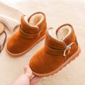 Toddler / Kid Solid Color Velcro Closure Fleece-lining Boots Brown