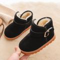 Toddler / Kid Solid Color Velcro Closure Fleece-lining Boots Brown