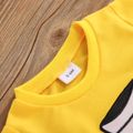 2pcs Baby Boy Cartoon Cow Pattern Yellow Long-sleeve Sweatshirt and Trousers Set Yellow