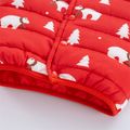 Polar Bear and Tree Print Long-sleeve Baby Coat Jacket Red