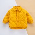 Baby Solid Thickened Lined Lapel Long-sleeve Quilted Outwear Jacket Ginger image 1