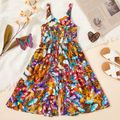 Toddler Girl Colorful Butterfly Print Smocked Slip Rompers Ginger image 2