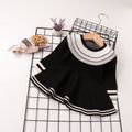 Solid Flounced Collar Long-sleeve Baby Dress Black image 1