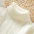 Toddler Girl/Boy Solid Cable Knit Turtleneck Sweater White
