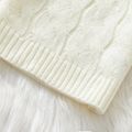 Toddler Girl/Boy Solid Cable Knit Turtleneck Sweater White image 5