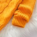 Toddler Girl/Boy Solid Cable Knit Turtleneck Sweater Yellow image 4