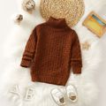 Toddler Boy/Girl Turtleneck Textured Sweater Brown image 1