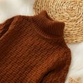 Toddler Boy/Girl Turtleneck Textured Sweater Brown