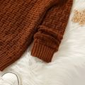 Toddler Boy/Girl Turtleneck Textured Sweater Brown image 4