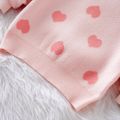 Toddler Girl Sweet Heart Pattern Pink Knit Sweater Pink image 3