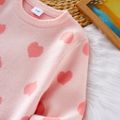 Toddler Girl Sweet Heart Pattern Pink Knit Sweater Pink image 5