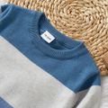 Toddler Boy Casual Stripe Colorblock Knit Sweater Blue image 2