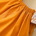 2pcs Baby Lace Splicing Sleeveless Cotton Tank Top and Shorts Set Orange image 5