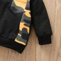 2pcs Camouflage Print Long-sleeve Black Baby Set Yellow