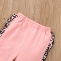 2-piece Toddler Girl Leopard Print Pullover Sweatshirt and Pants set Pink