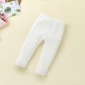 Baby Girl 95% Cotton Ribbed Solid Pants Leggings White image 1