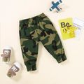 Baby Boy 3pcs Army Green Letter and Camouflage Print Long Sleeve Set Army green