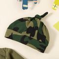 Baby Boy 3pcs Army Green Letter and Camouflage Print Long Sleeve Set Army green