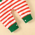 2pcs Baby Boy/Girl Christmas Green and Red Striped Jumpsuit Elf Outfits Set Green