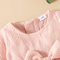Baby Girl Solid Corduroy Long-sleeve Bowknot Dress Pink image 4