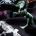 Baby Boy All Over Dinosaur Skeleton Print Black Long-sleeve Jumpsuit Black