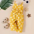 Baby Girl Polka Dots Yellow Belted Sleeveless Cami Jumpsuit Yellow image 2
